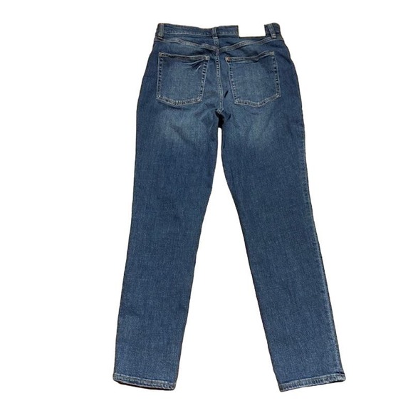 & Denim Mom Jeans Women's 8 Blue Straight Leg High Rise Button Fly - Picture 9 of 10